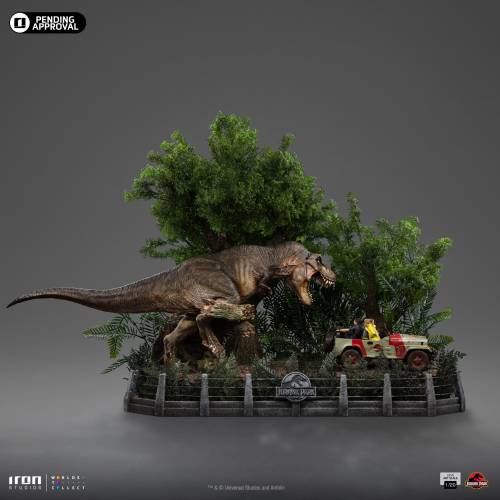 Jurassic Park: T-Rex Chase Twentieth Scale Statue by Iron Studios - 0