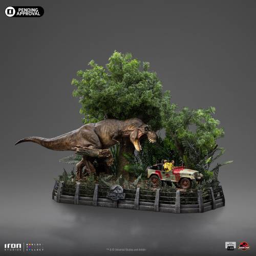 Jurassic Park: T-Rex Chase Twentieth Scale Statue by Iron Studios - 1