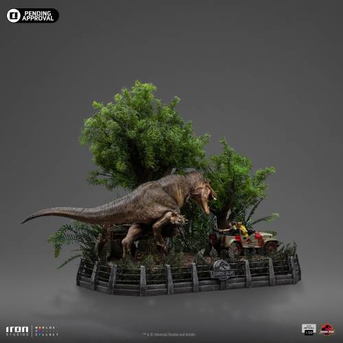 Jurassic Park: T-Rex Chase Twentieth Scale Statue by Iron Studios - 2